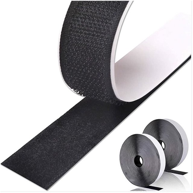 Tira de rasguños autoadhesiva de doble cara de 10 m, tira de rasguños adhesiva Cinta de agarre autoadhesiva para tapices Alfombras 20 mm (negro)