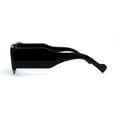 thumbnail image 3 of Womens 90s Retro Mod Rectangle Thick Arm Plastic Sunglasses All Black, 3 of 4