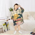 thumbnail image 6 of FORMRS Wearable Blanket Hoodie with Sleeves for Kids Cozy Flannel Sweatshirt, Pink Sunset, 6 of 7