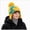 M24-Yellow, variant on Kids Dinosaur Embroidered Knit Pom Beanie with Earflaps,Winter Warm Hat for Kids