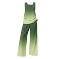 thumbnail image 4 of GILIGEGE 2 Piece Sets for Women Summer 2 Piece Sets for Women Summer Outfits Sleeveless Sets Square Neck Tops Wide Leg Crop Pants Vacation Outfits Summer Beach Vacation Outfits Lounge Tracksuits, 4 of 4