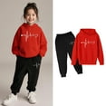 thumbnail image 3 of Teen Boys Girls Sweatsuit Set,2PC Long Sleeve Red Hooded Sweatshirt and Jogger Sweatpants Warm Fall Winter Clothes 12-13 Years Boys Clothes Cute&nbsp;Boys Girls&nbsp;Clothing, 3 of 6