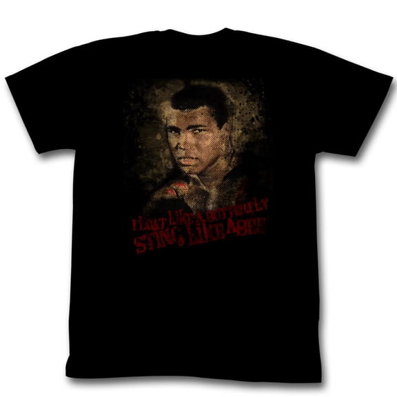 Muhammad Ali Sting Like A Bee Black Adult T-Shirt