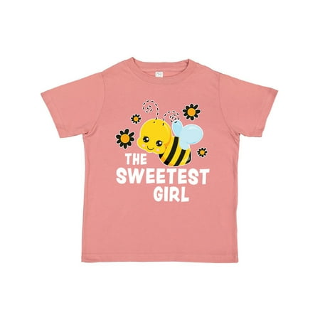 

Inktastic The Sweetest Girl with Bee and Honey Combs Gift Toddler Boy or Toddler Girl T-Shirt