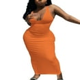 thumbnail image 2 of PENGXIANG Femmes Robe Longue Bodycon Maxi Tank U Cou Côtelé Robe d'Été de Base Robes de Soleil, 2 of 7