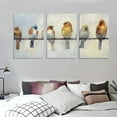 thumbnail image 3 of JEUXUS  Abstract Birds Canvas Wall Art: Colorful Birds on Wire Picture Sparrow Painting Artwork for Living Room 12''x16''X3 Panels, 3 of 4