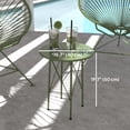 thumbnail image 3 of Outsunny Round Garden Table with Floral Cut-Out, Steel Balcony Side Table, 3 of 10