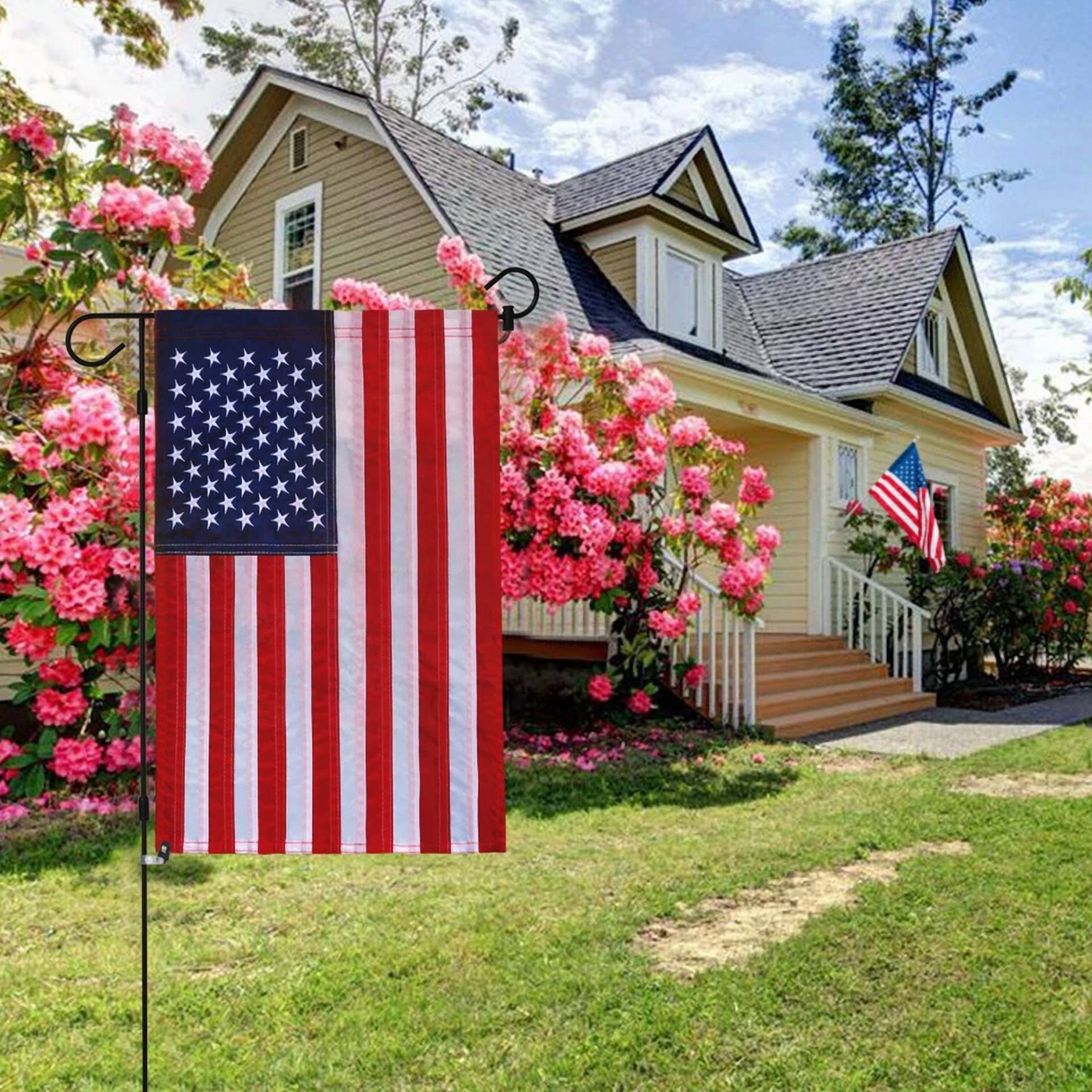 PURELY- Anley American Us Garden Flag Usa Patriotic Yard Flags Embroidered 18X12.5 In