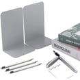 thumbnail image 5 of MSDADA Bookends Book Ends Metal Bookend Supports Grey(3 Pairs), 5 of 7