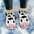 thumbnail image 3 of FUIALDOLG Mini Boots for Women Mid Calf Warm Fur Lined Boots Furry Boots Ladies Slip on Bootie Faux Fur Lined Indoor Outdoor Anti-Slip Classic Flat Ankle Bootie, 3 of 7