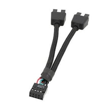 Motherboard Extension Cable 9Pin USB 1 Female to 2 Male Splitter Y Cable Cღ E7E3