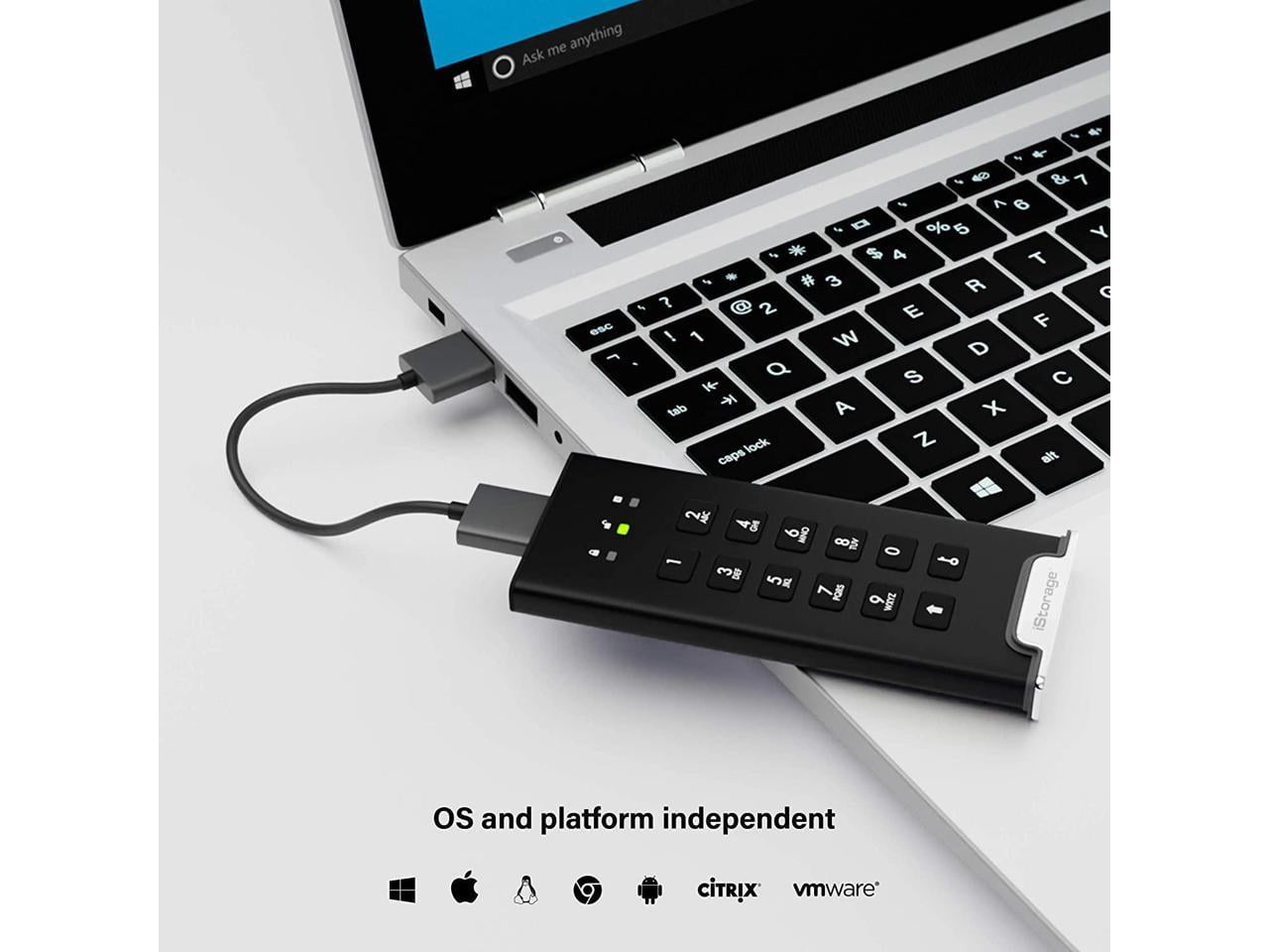 iStorage diskAshur M2 SSD 500 GB | FIPS 140-3 Level 3 Compliant | Incorporated Common Criteria EAL 5+ | PIN protected | Dust/Water Resistant - Thin Client Device Supported - USB 3.2 (Gen 1) - 370 M...