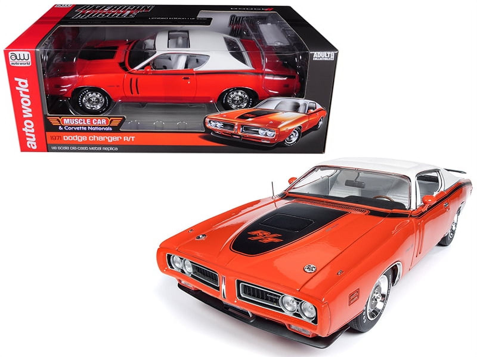 1971 Dodge Charger R/T with Sunroof Orange and Whi - Walmart.com