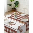thumbnail image 3 of Farmhouse Orange Plaid Suqare Tablecloth - 60 x 60 Inch, Vintage Country Cock Checkered Waterproof & StainResistant Tablecloth, Washable Oil-proof Table Cover for Dining/Party/Wedding/Camping/Buffet, 3 of 9
