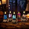 thumbnail image 4 of Halloween Night Light with Skull Candle and 3.5X3.5X6 Inches, Battery Operated Table Lamp for Gothic Halloween Decor and Mantel Decor and Shelf Decor, Creepy Halloween Decorations, 4 of 7