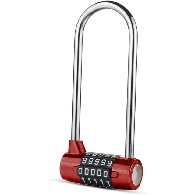 HUGFEGWE szhdxsy 5-Digit Combination U Lock,Combination Padlock,Large Lengthened Beam Locker Cabinet Door Handles Combination Lock Padlock Combination Lock,Gym Lock, Safety Padlock, Safety Lock,
