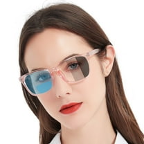 MARE AZZURO Photochromic Bifocal Reading Glasses Women Blue Light Blocking Square Readers Sunglasses 1.0 1.5 2.0 2.5 3.0 3.5 4.0 (Pink, 2.50)