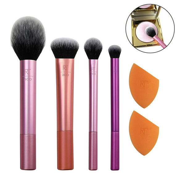Makeup Brush Set with Sponge Blender for Eyeshadow, Foundation, Blush, and Concealer, Multiple Brushes