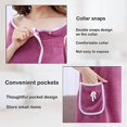 thumbnail image 4 of Wearable Towels for Women, Plus Size Women's Wearable Shower Skirt, Soft Coral Fleece Towel Wrap with 2-Button Adjustable Closure, Water Absorption & Quick-Drying for Spa & Home, 4 of 8