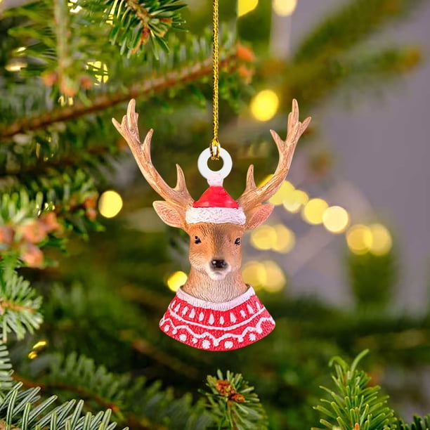 onlyliua Liquidación Colgante Pequeño de Navidad Adornos para Árbol de Navidad para Coche Gorro de Navidad Acrílico Colgante Pequeño