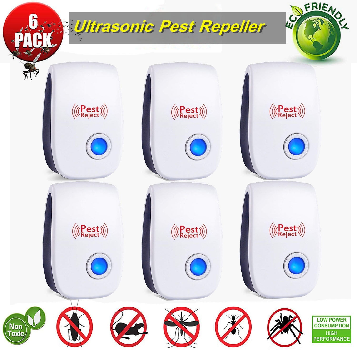Ultrasonic Pest Repeller Mice Bug Mosquito Fly Cockroach Spider Rat Control 2019 