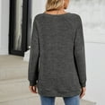 thumbnail image 6 of idosla Women Long Sleeve Shirts Fall Top Casual Pleated Blouse for Women Fashion (Dark Gray, L), 6 of 7