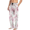 thumbnail image 5 of FREEAMG Pink Flowers and Berries Pajama Pants for Men, Men's Separate Bottoms, Pure Cotton Comfortable Lounge Pants?595?, 5 of 7