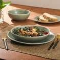 thumbnail image 6 of Gibson Elite Zion Mist 16 Piece Stoneware Reactive Glaze (Service for 4) Ceramic Plates and Bowls Modern Organic Dinnerware Set - Green, 6 of 16