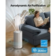 COWAY Air Purifiers for Large Room Whole Home Up to 2,640 ft², True HEPA Filter for Smoke, Allergies, Pet Dander, Odor, PM 10 AQI, Turbo Eco Mode, Timer, Energy Star, Airmega 350 White
