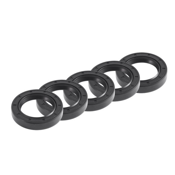 Unique Bargains Sello de Aceite Universal TC Doble Labio con Resorte de Acero Anillo de Sello de Eje Rotativo 42x62x12mm Alta Presión Caucho NBR Negro 5pcs