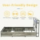 thumbnail image 3 of Bed frame with storage headboard and 4 drawers LED light metal platform noiseless mattress base with sturdy metal slats support My Lux Decor Round, 3 of 9