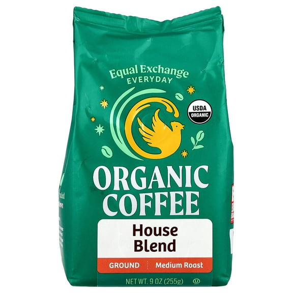 Equal Exchange Organic Coffee, House Blend, Ground, Medium Roast , 9 oz (255 g)