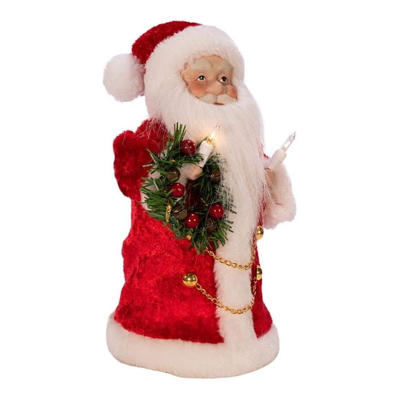 Decoración para árbol de Navidad Kurt S. Adler Papá Noel con 10 luces