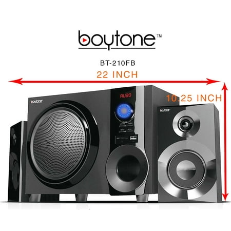 Boytone Bt210f Black 2.1 Multimedia Speaker System With