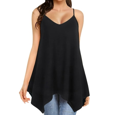 

Fsqjgq Baseball Top Women Summer Fashion Top Shirts Casual Inner Suspender Solid Color Shoulder Strap Shirt Vest Top Camisole Bra Padded Polyester Spandex Cotton Black S