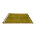 thumbnail image 2 of Ahgly Company Machine Washable Indoor Round Oriental Yellow Industrial Area Rugs, 5' Round, 2 of 4