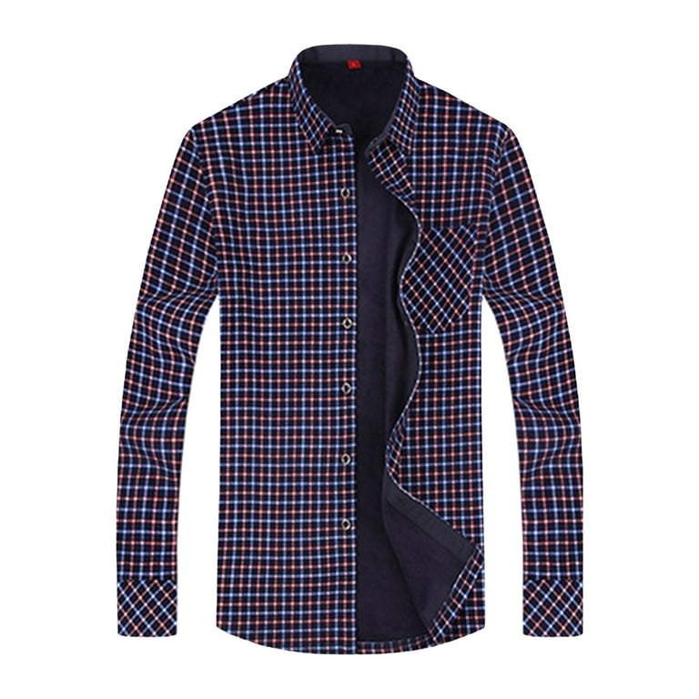 Akiihool Mens Shirts Casual Winter Mens Shirts Long Sleeve Plus