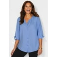 thumbnail image 6 of Catherines Women's Plus Size Georgette Button Down Tie Sleeve Cafe Blouse, 6 of 6