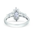 thumbnail image 3 of Marquise Art Deco Wedding Engagement Ring Pear Simulated Cubic Zirconia 925 Sterling Silver Size 9, 3 of 5
