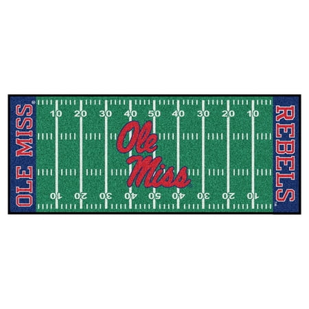 7552 Fanmats College NCAA University of Mississippi (Ole Miss) 30 Inch x 72 Inch Nylon Face durable Non-skid chromojet-printed washable Football Field Runner (Best College Football Fields)