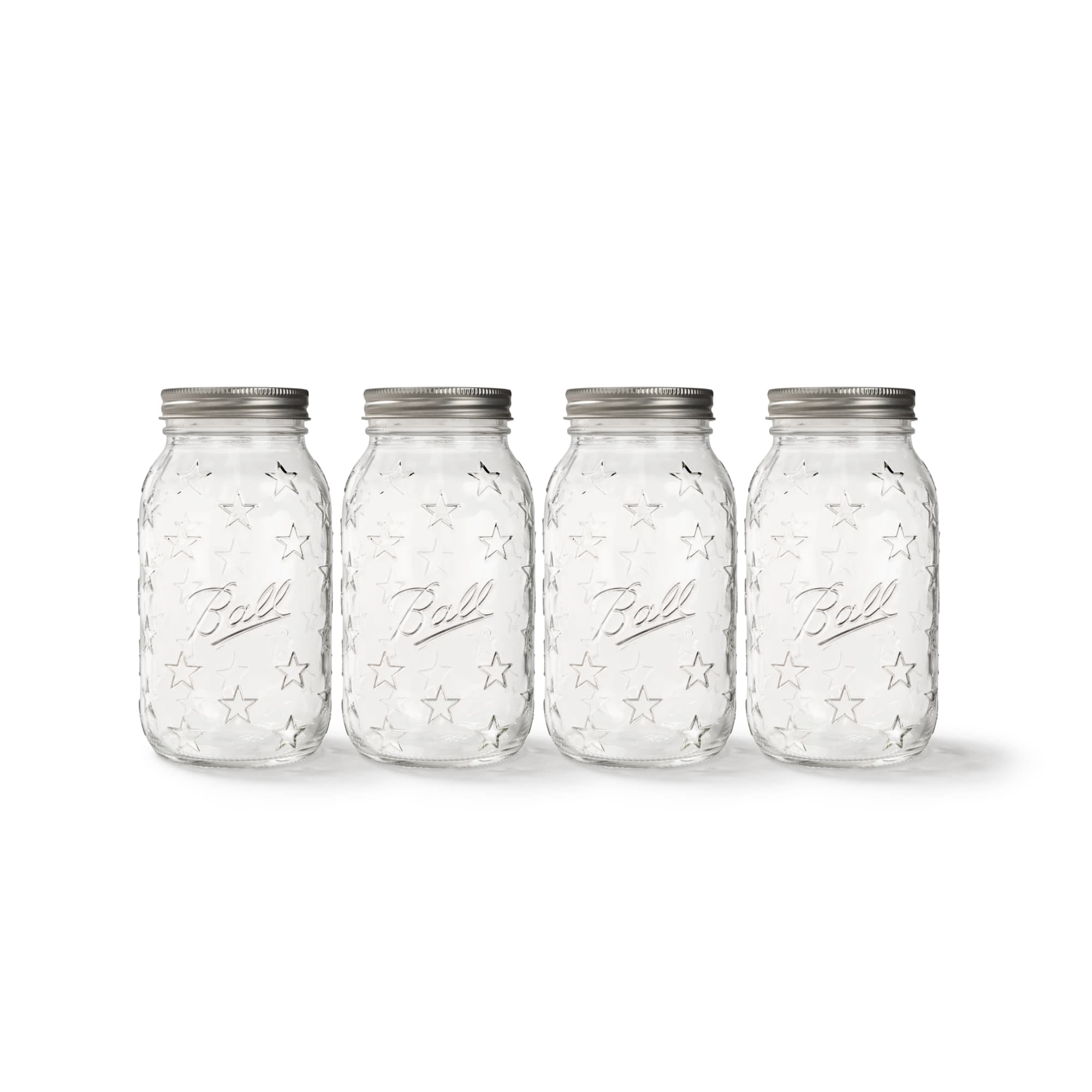 Limited Edition Ball Americana Quart Mason Jar, 32 oz. Regular Mouth Glass Jars, Quart Size Mason Canning Jars, 4 Pack