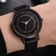 thumbnail image 5 of Reloj de pulsera redondo informal de moda Reloj de pulsera de cuarzo Correa de PU (negro), 5 of 5