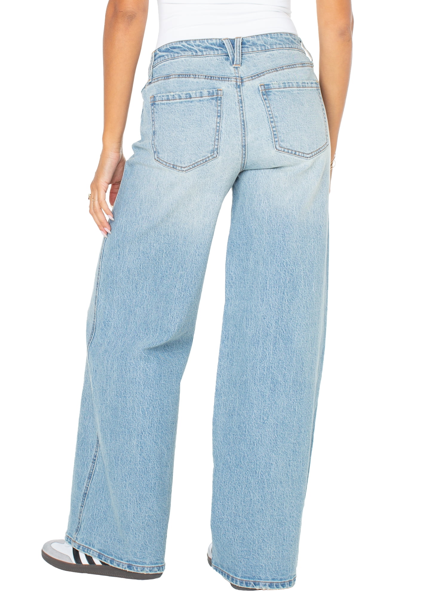 Celebrity Pink Women's and Women's Plus Baggy Wide Leg Jeans, Available in Regular, Short, Long Inseams, Sizes 1-24