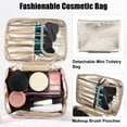 thumbnail image 2 of Unique Bargains 1 Pcs Makeup Bag Cosmetic Travel Bag Case Large Makeup Bag Make Up Brush Organizer Bag for Women Pink, 2 of 6