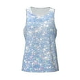 thumbnail image 4 of Easygdp White Bule Glitter Men's Tank Top, Sleeveless Muscle T Shirts, Breathable, Quick-Dry, Loose for Gym, Running, Fitness - Large, 4 of 9
