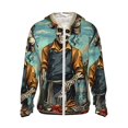 thumbnail image 1 of Disketp Skeleton Chef Scène BBQ pour Hommes Protection Solaire Chandail à Capuchon Performance Manches Longues Pêche Extérieur Léger-Petit, 1 of 7