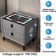 thumbnail image 3 of All Solid Wood Smart Bedside Table Simple USB LED Nightstand Modern Bedroom Mini Locker Furniture Bedroom Glass Cabinet My Lux Decor Round, 3 of 15