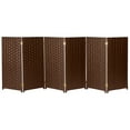 thumbnail image 3 of Red Lantern 3 ft. Short Woven Fiber Folding Screen - Dark Mocha - 6 Panel, 3 of 7