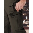 thumbnail image 4 of Men's Cargo Work Pants Stretch Lightweight Tactical Pants 31" Water Resistant Hiking Ripstop Pants with Multi Pockets Outdoor Apparel Dark Brown 34, 4 of 7