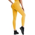 thumbnail image 5 of HXWCHs Seamless Women's High Waist Workout Leggings for Yoga Fitness and Running Comfort L Yellow, 5 of 5